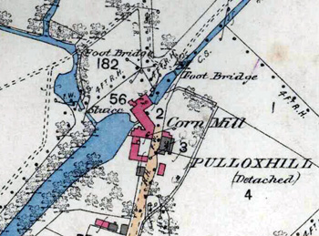 Greenfield Mill on a map of 1881